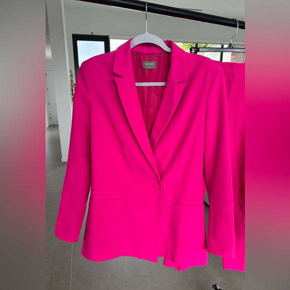 Oasis Fuchsia Blazer and Pants Set - Picture 9 of 13